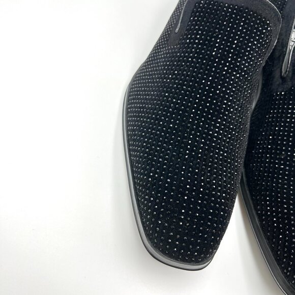 Stacy Adams‎ Mens Size 10.5M Black Studded Velvet Loafers Dress Shoes - Picture 4 of 14
